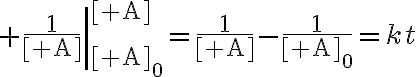 $\left.\frac1{[{\rm A}]}\right|_{[{\rm A}]_0}^{[{\rm A}]}=\frac1{[{\rm A}]}-\frac1{[{\rm A}]_0}=kt$