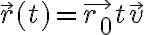 $\vec{r} (t) = \vec{r_0} + t\vec{v}$