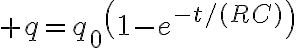 $q=q_0\left(1-e^{-t/(RC)}\right)$